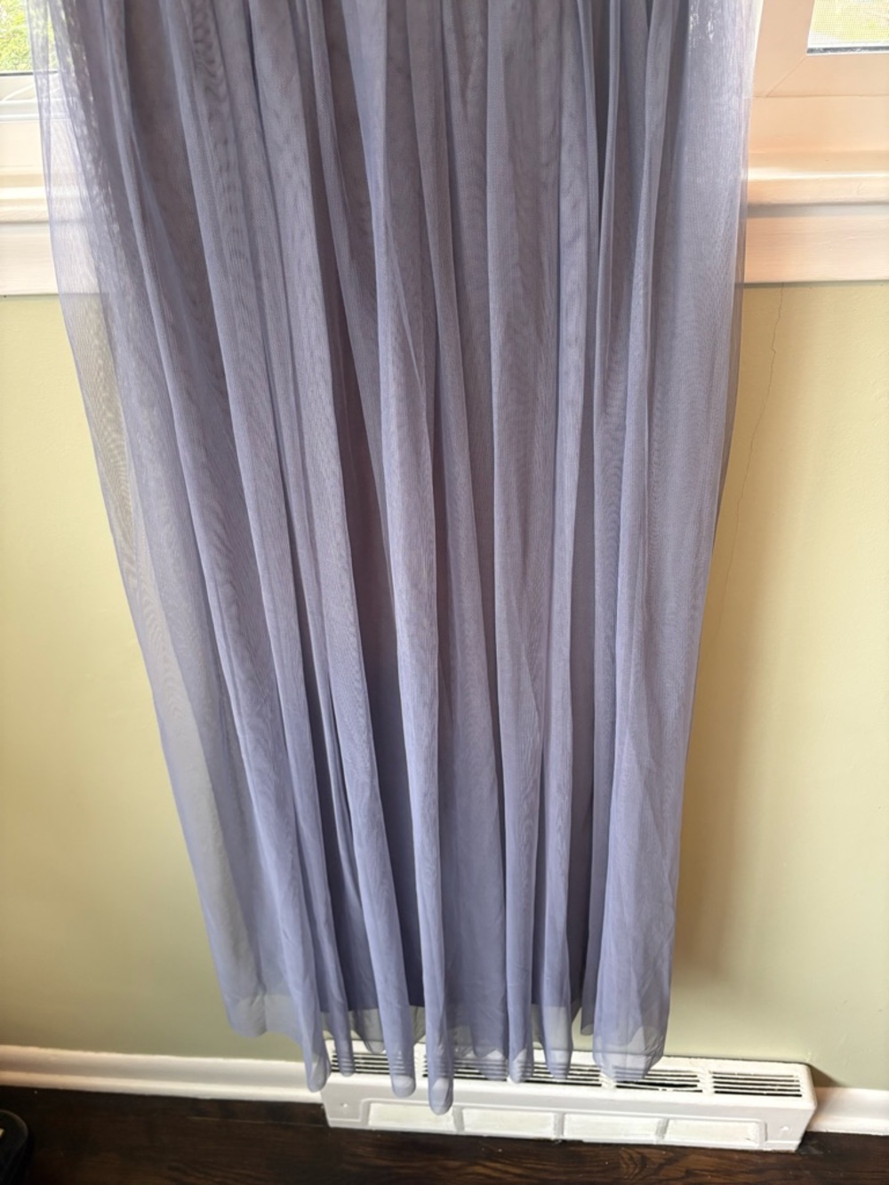 BHLDN Slate Blue Tulle Gown with Metallic Floral Embroidery NWT - Picture 4 of 9